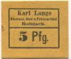Roitzsch (heute: Sandersdorf-Brehna) - Lange, Karl, Bäckerei, Mehl und Futterartikel - -- - 5 Pfennig 