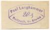 Roitzsch (heute: Sandersdorf-Brehna) - Langhammer, Paul - -- - 20 Pfennig 
