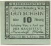Rosenberg (heute: PL-Susz) - Stadt - 1.4.1919 - 1.4.1920 - 10 Pfennig 