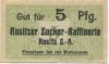 Rositz - Rositzer Zuckerraffinerie - -- - 5 Pfennig 