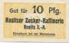Rositz - Rositzer Zuckerraffinerie - -- - 10 Pfennig 