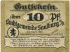 Saalburg - Stadt - 23.4.1921 - 10 Pfennig 
