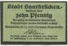 Saarbrücken - Stadt - 25.11.1919 - 10 Pfennig 