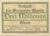 Sande (heute: Hamburg) - Gemeinde - 28.8.1923 - 3 Millionen Mark 