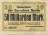 Sande (heute: Hamburg) - Gemeinde - 19.10.1923 - 50 Milliarden Mark 