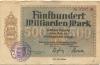 Saulgau - Amtskörperschaft - 12.11.1923 - 500 Milliarden Mark 
