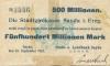 Sayda - Stadt- und Landbank eGmbH - 24.9.1923 - 500 Millionen Mark