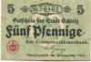 Schleiz - Stadt - 1917 - 5 Pfennig 