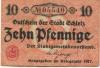 Schleiz - Stadt - 1917 - 10 Pfennig 