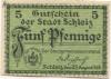 Schleiz - Stadt - 25.8.1919 - 5 Pfennig 
