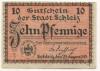 Schleiz - Stadt - 25.8.1919 - 10 Pfennig 