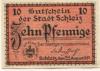 Schleiz - Stadt - 25.8.1919 - 10 Pfennig 