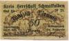 Schmalkalden - Kreis Herrschaft - 15.3.1917 - 50 Pfennig 