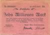 Schussenried - Staatlich Württembergische Torfverwaltung - 25.9.1923 - 10 Millionen Mark 