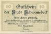 Schwanebeck - Stadt - Januar 1919 - 10 Pfennig 
