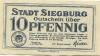 Siegburg - Stadt - 20.3.1921 - 10 Pfennig 