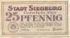 Siegburg - Stadt - 20.3.1921 - 25 Pfennig 