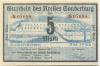 Sonderburg (heute: DK-Sønderborg) - Kreis - 8.11.1918 - 5 Mark 