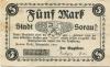 Sorau (heute: PL-Zary) - Stadt - 1918 - 1.2.1919 - 5 Mark 