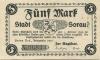 Sorau (heute: PL-Zary) - Stadt - 1918 - 1.2.1919 - 5 Mark 