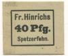 Spetzerfehn (heute: Großefehn) - Hinrichs, Frerich, Gasthaus und Bäckerei - -- - 40 Pfennig 