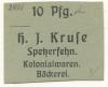 Spetzerfehn (heute: Großefehn) - Kruse, H. J., Kolonialwaren, Bäckerei - -- - 10 Pfennig 