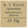 Spetzerfehn (heute: Großefehn) - Kruse, H. J., Kolonialwaren, Bäckerei - -- - 25 Pfennig 