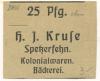 Spetzerfehn (heute: Großefehn) - Kruse, H. J., Kolonialwaren, Bäckerei - -- - 25 Pfennig 