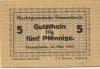 Stammbach - Marktgemeinde - 15.5.1917 - 5 Pfennig 