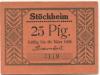 Stöckheim (heute: Northeim) - Gemeinde - - 30.3.1922 - 25 Pfennig