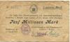 Stollberg - Amtshauptmannschaft - 15.8.1923 - 5 Millionen Mark 