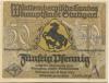 Stuttgart - Stadt - 21.4.1921 - 31.3.1924 - 50 Pfennig 