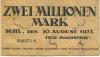 Suhl - Stadt - 30.8.1923 - 2 Millionen Mark 