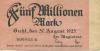 Suhl - Stadt - 30.8.1923 - 5 Millionen Mark 