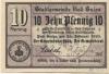 Sulza (Bad) - Stadt - 25.2.1920 - 10 Pfennig 