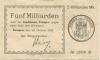 Tiengen (heute: Waldshut-Tiengen) - Stadt - 26.10.1923 - 5 Milliarden Mark 