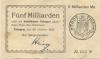 Tiengen (heute: Waldshut-Tiengen) - Stadt - 26.10.1923 - 5 Milliarden Mark