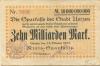Uelzen - Kreis-Sparkasse - 25.10.1923 - 10 Milliarden Mark 