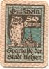 Uelzen - Sparkasse der Stadt - - 1.7.1920 - 50 Pfennig 