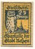 Uelzen - Sparkasse der Stadt - - 1.7.1922 - 25 Pfennig 