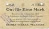 Vegesack (heute: Bremen) - Bremer Vulkan, Schiffbau und Maschinenfabrik - - 5.9.1914 - 1 Mark 