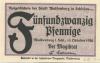 Waldenburg (heute: PL-Walbrzych) - Stadt - 10.10.1920 - 25 Pfennig 