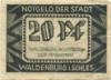 Waldenburg (heute: PL-Walbrzych) - Stadt - November 1921 - 20 Pfennig 