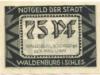 Waldenburg (heute: PL-Walbrzych) - Stadt - November 1921 - 75 Pfennig 
