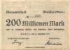 Waldsee (Bad) - Oberamtsstadt - 21.9.1923 - 200 Millionen Mark 