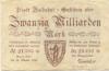 Waldshut - Stadt - 25.10.1923 - 20 Milliarden Mark 