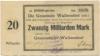 Wallersdorf- Gemeinde - Oktober 1923 - 20 Milliarden Mark