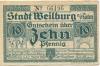 Weilburg - Stadt - September 1920 - 10 Pfennig 