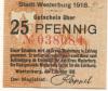 Westerburg - Stadt - 1.10.1918 - 25 Pfennig 