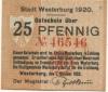 Westerburg - Stadt - 1.10.1920 - 25 Pfennig 